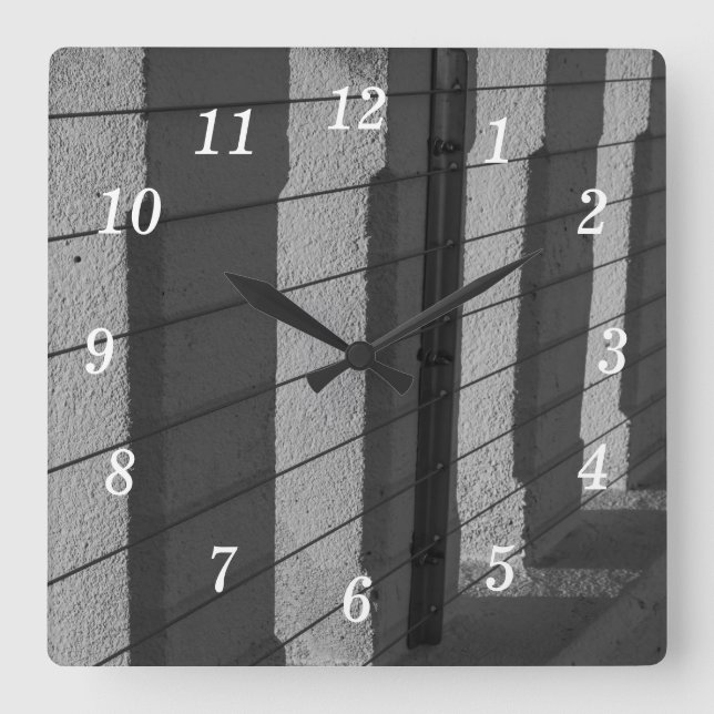 Morning Light And Shadows Grayscale Wall Clock (Front)