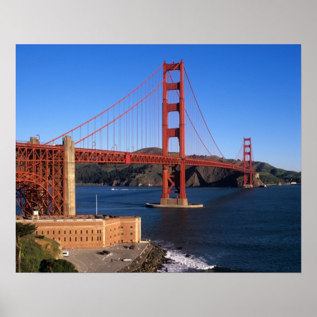 Morning light bathes the Golden Gate Bridge Poster (Front)