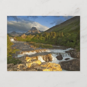 Morning light greets Swiftcurrent Falls in the Postcard