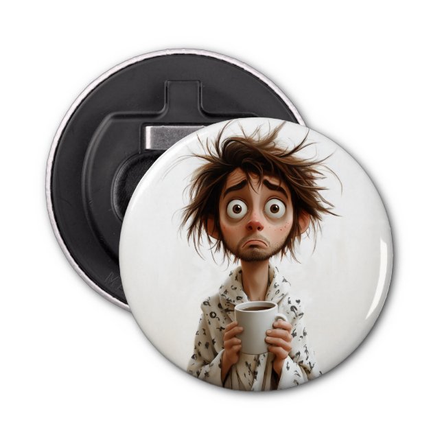 Morning Madness: Coffee First, Questions Later Bottle Opener (Front)