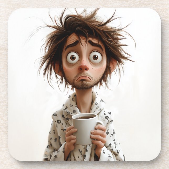 Morning Madness: Coffee First, Questions Later Coaster (Front)