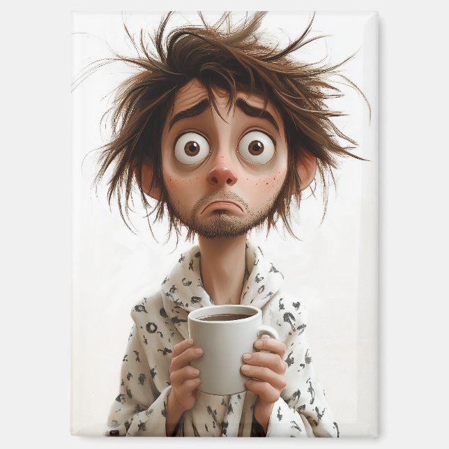 Morning Madness: Coffee First, Questions Later Magnet (Front)
