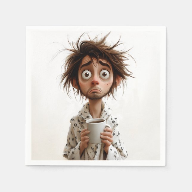 Morning Madness: Coffee First, Questions Later Napkin (Front)
