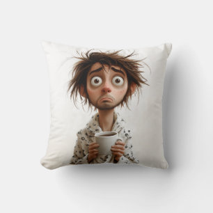 Morning Madness: Coffee First, Questions Later Throw Pillow