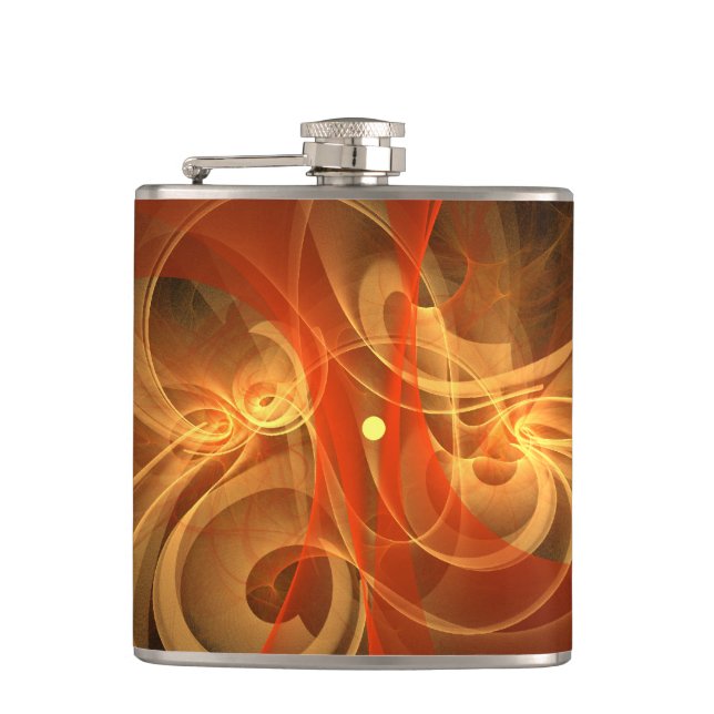 Morning Magic Abstract Art Hip Flask (Front)