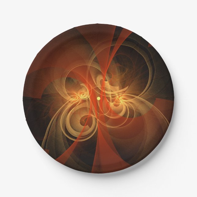 Morning Magic Abstract Art Paper Plate (Front)