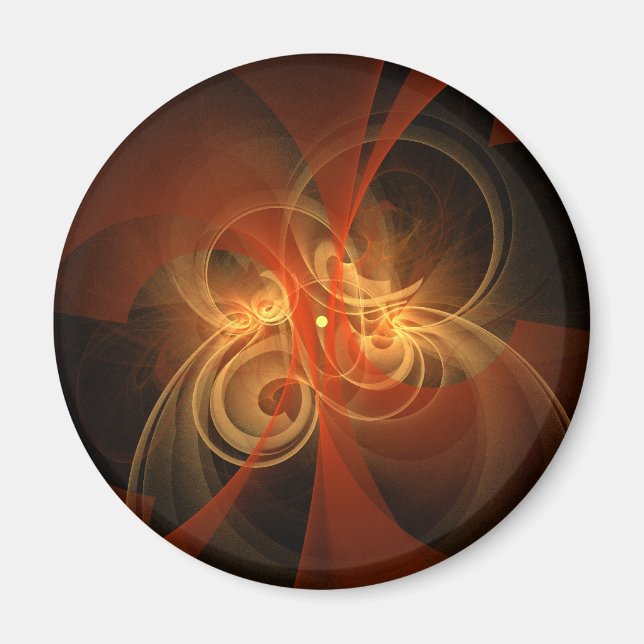 Morning Magic Abstract Art Round Magnet (Front)