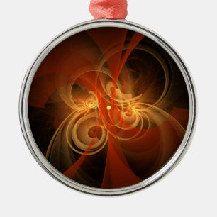 Morning Magic Abstract Art Round Metal Ornament