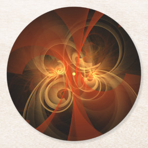 Morning Magic Abstract Art Round Paper Coaster