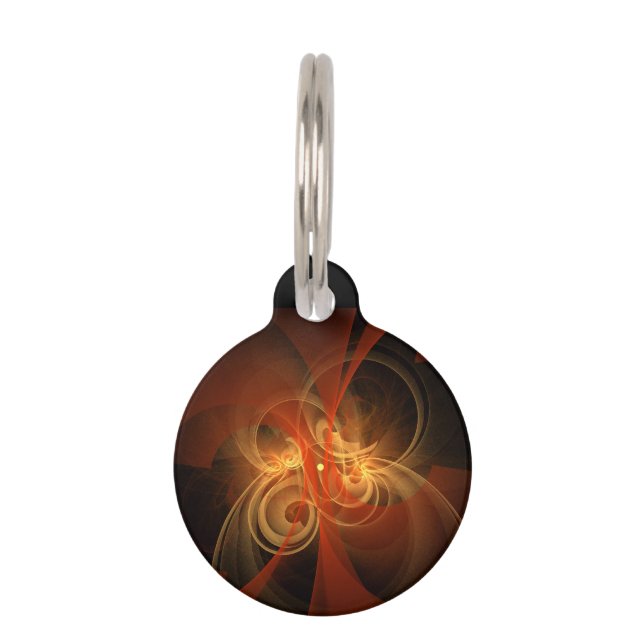Morning Magic Abstract Art Round Pet Tag (Front)