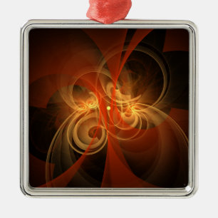 Morning Magic Abstract Art Square Metal Ornament
