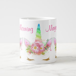 Morning Magic Unicorn Rainbow Large Coffee Mug