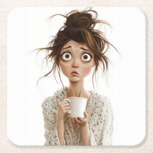 Morning Mayhem Square Paper Coaster