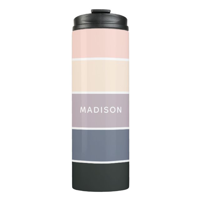 Morning Meadow Colorblock Personalized Name Thermal Tumbler (Front)