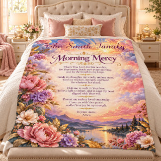 Morning Mercy | Floral Sunrise Prayer Sherpa Blanket