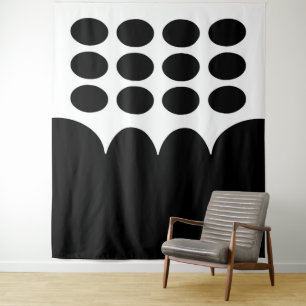 "Morning" Minimal Abstract Black and White Tapestry