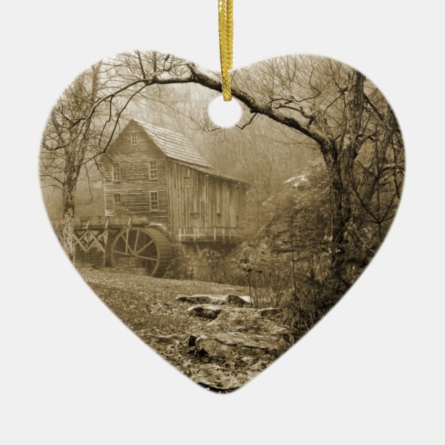 Morning Mist Ceramic Ornament (Front)