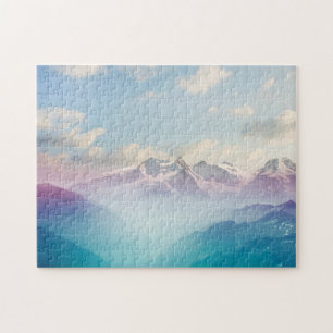 Morning Mist in an Alpine Valley Jigsaw Puzzle