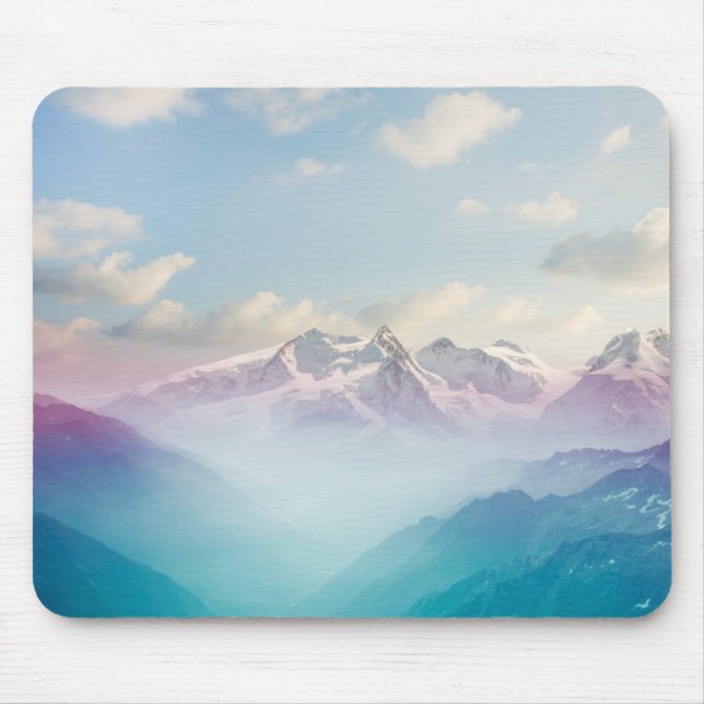 Morning Mist in an Alpine Valley Mouse Pad (Front)