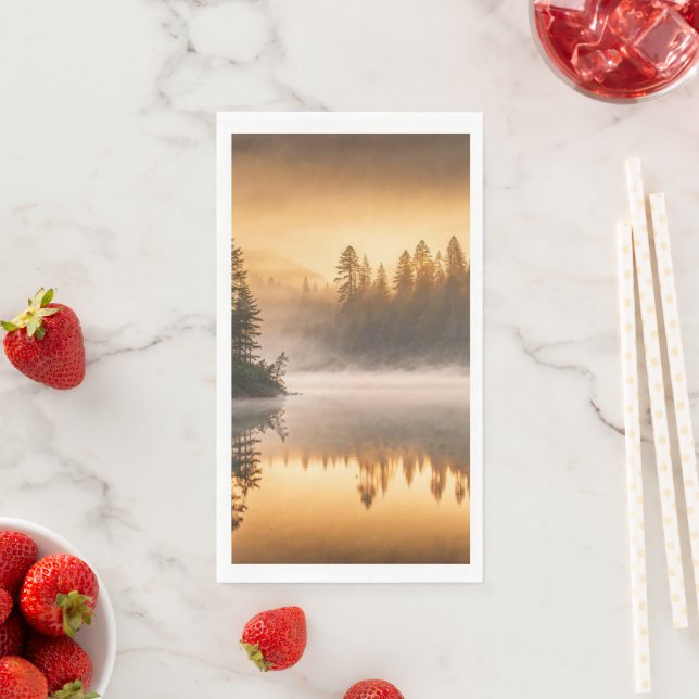 Morning Mist on River in the Pines Napkin (Insitu)