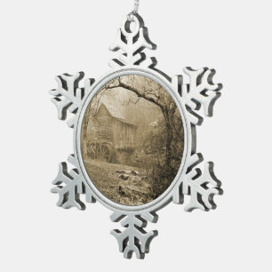 Morning Mist Snowflake Pewter Christmas Ornament