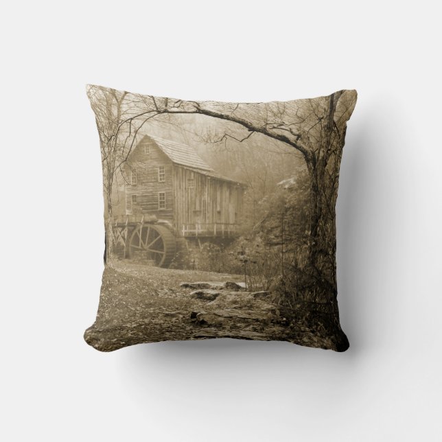 Morning Mist Throw Pillow (Front)