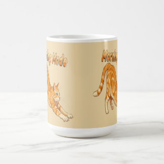 Morning Mode Orange Tabby Cat Stretching Funny Cat Magic Mug