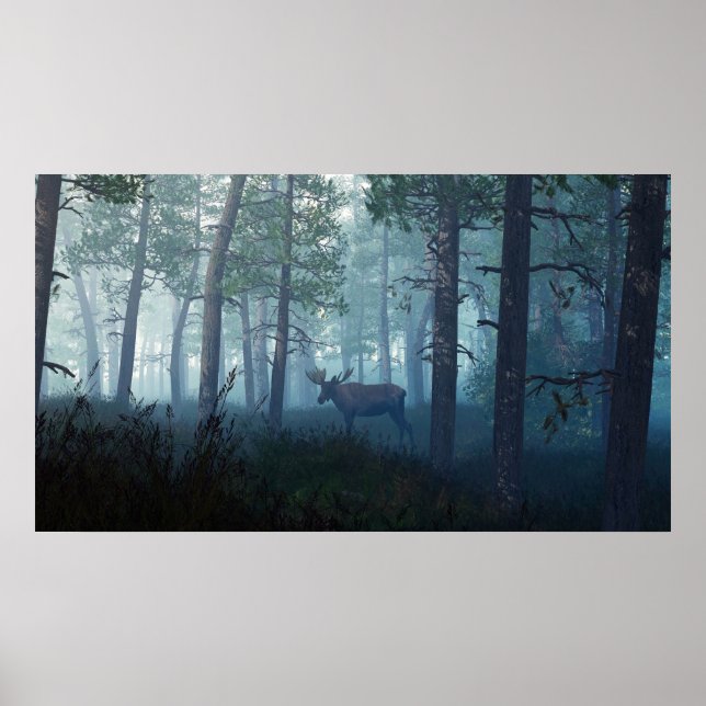 Morning Moose Poster (Front)
