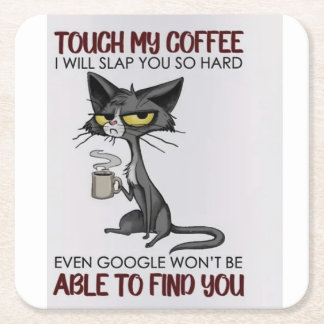 morning motivation square paper coaster