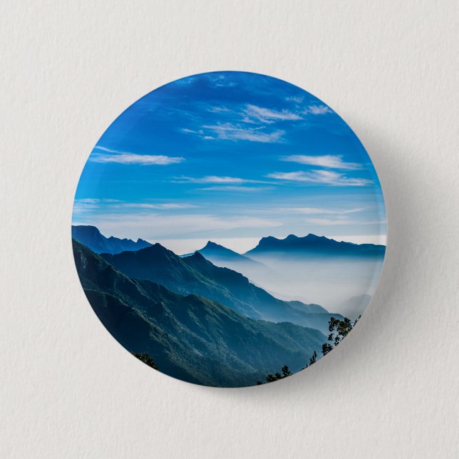 Morning Mountain Mist 2 Inch Round Button (Front)