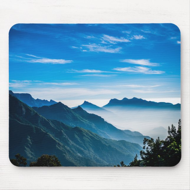 Morning Mountains Mist Landscape Mouse Pad (Front)