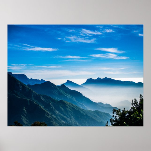 Morning Mountains Mist Landscape Poster (Front)