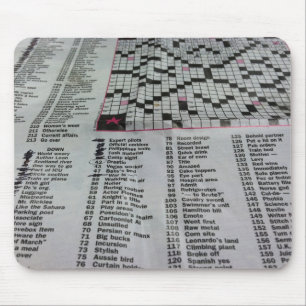 Morning Newspaper Crossword Puzzle Mouse Pad