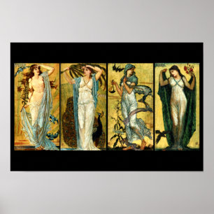 Morning, Noon, Evening, Night by Walter Crane 1891 Poster