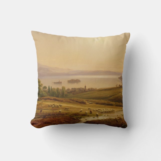 Morning on Lago Maggiore Throw Pillow (Front)