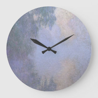 Morning on the Seine near Giverny by Claude Monet Large Clock