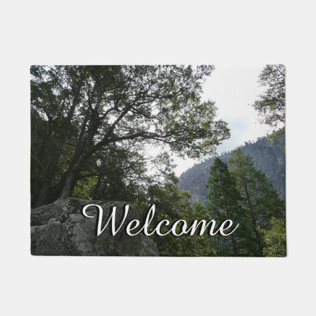 Morning on the Trail to Vernal Falls in Yosemite Doormat (Front)