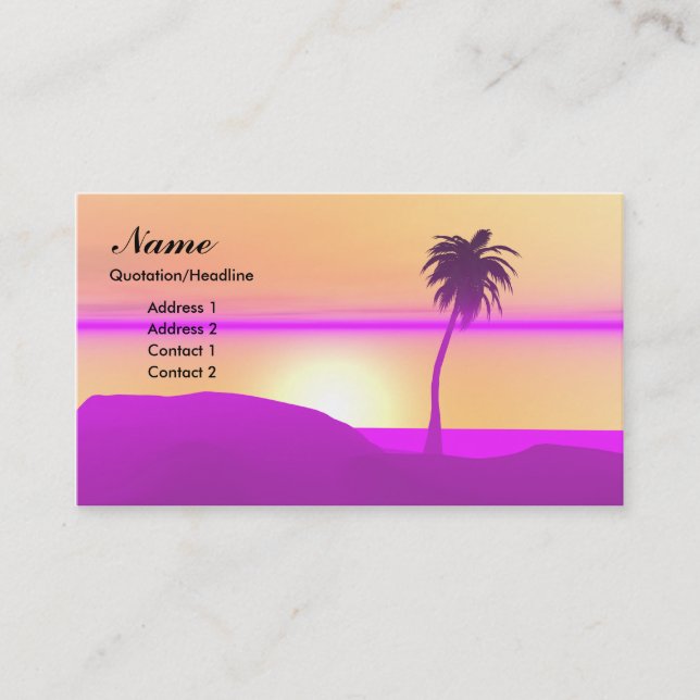 Morning Palm - Island Business Card (Front)
