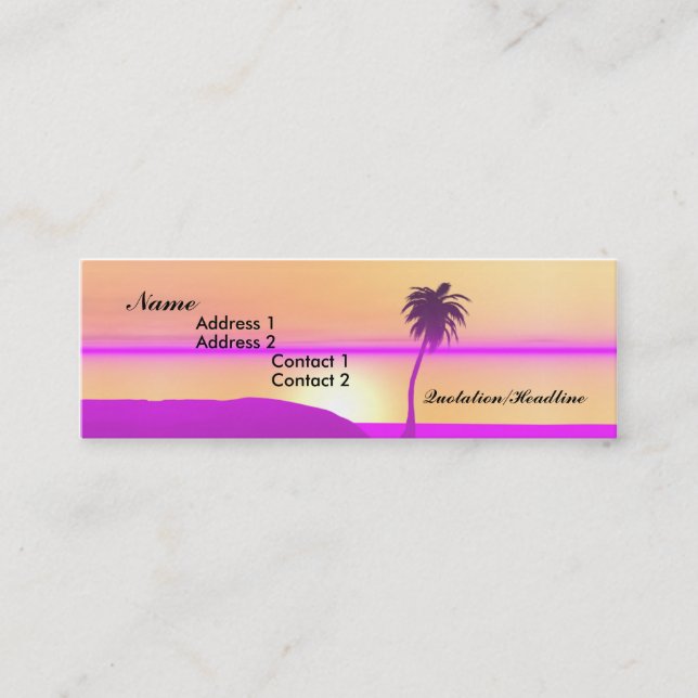Morning Palm Mini Business Card (Front)