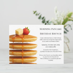 Morning Pancake Birthday Brunch   Cozy Weekend  Invitation