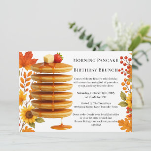 Morning Pancake Birthday Brunch   Cozy Weekend  Invitation