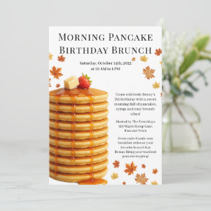 Morning Pancake Birthday Brunch   Cozy Weekend  Invitation