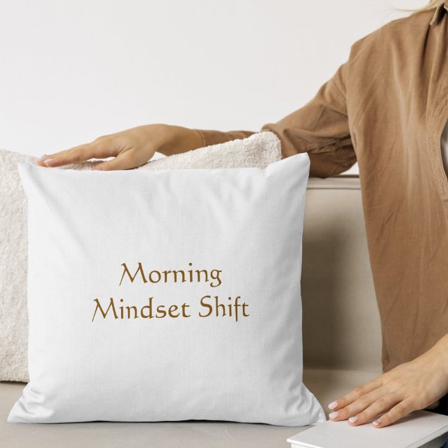 Morning Peace Aura Modern Script  Throw Pillow (Creator Uploaded)