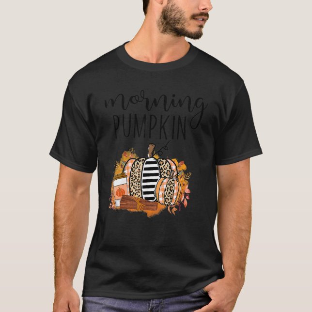 Morning Pumkin Fall Pumpkin Shaped Hello Fall Pump T-Shirt (Front)