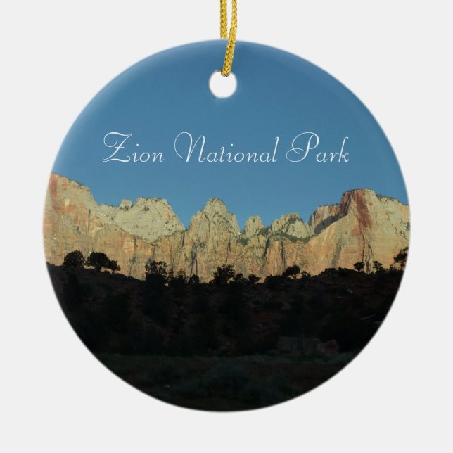 Morning Red Rocks at Zion National Park Ceramic Ornament (Front)