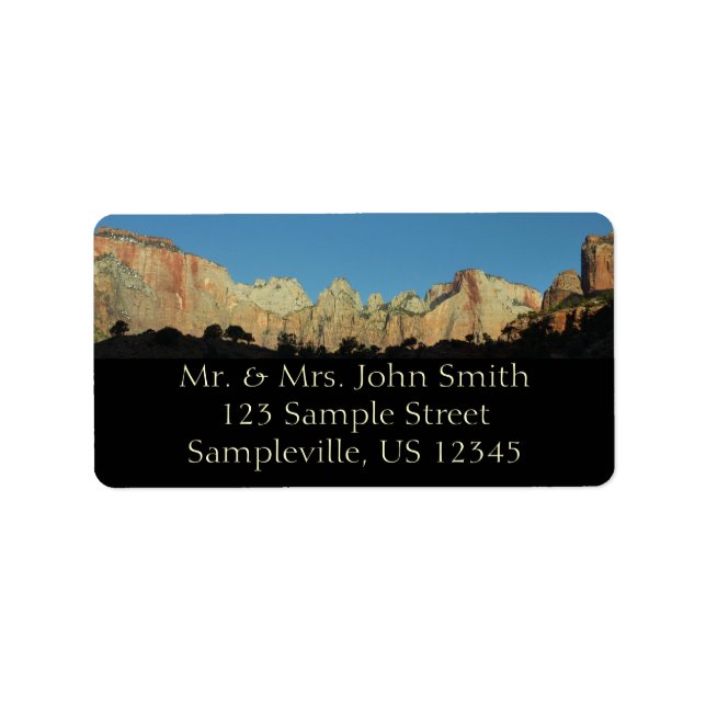 Morning Red Rocks at Zion National Park Label (Front)