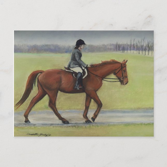Morning Ride Horse Art Post Card (Front)