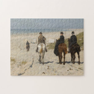 MORNING RIDE ON THE BEACH ANTON MAUVE PAINTING JIGSAW PUZZLE