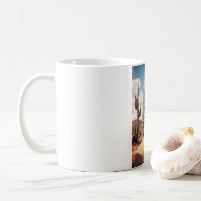 "Morning Roar: Dino Mug" Coffee Mug (With Donut)