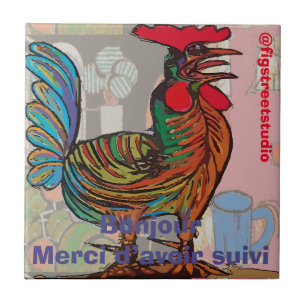 Morning Rooster, edit text,  Tile